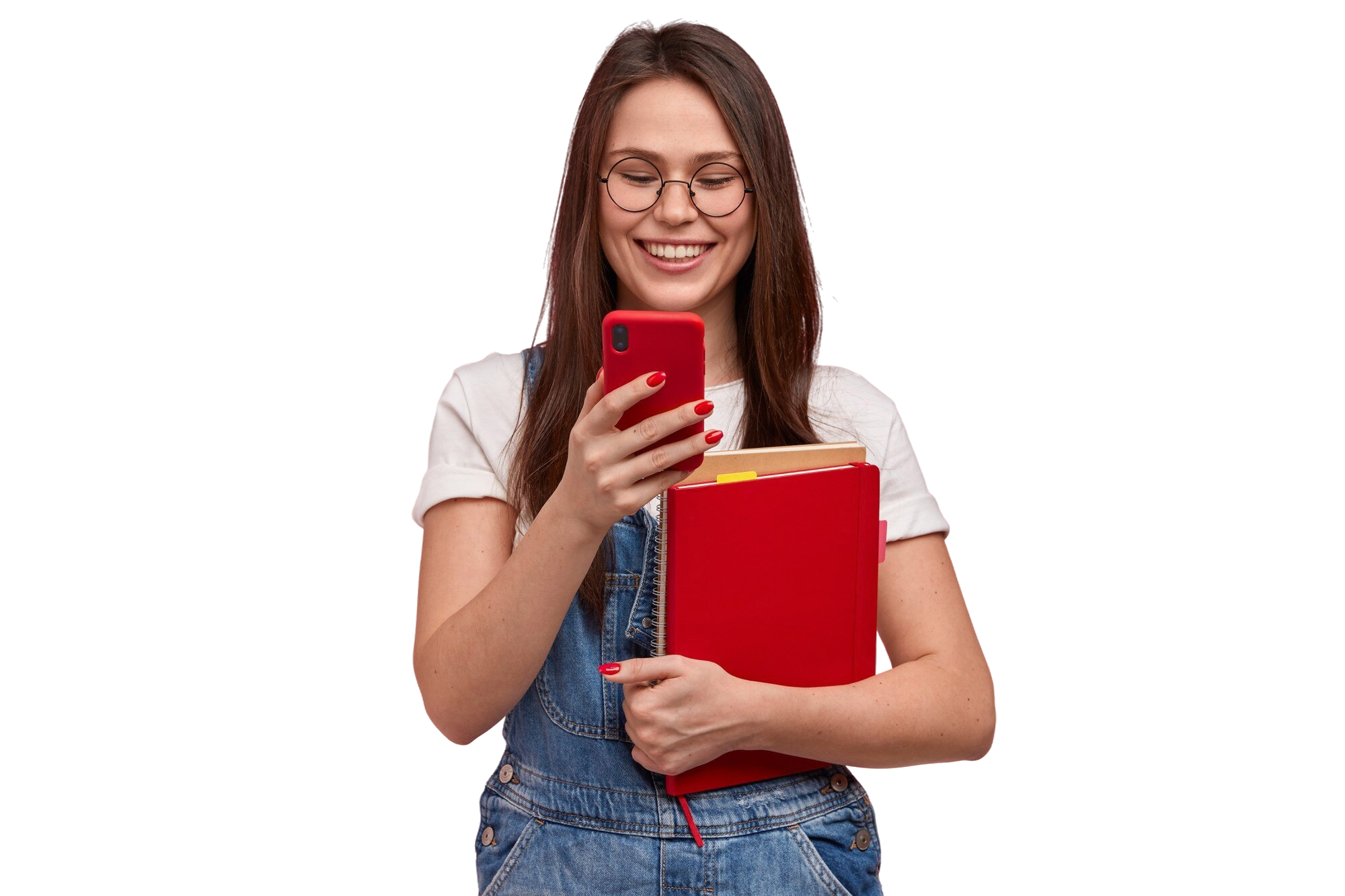 Aluna estudando inglês no celular